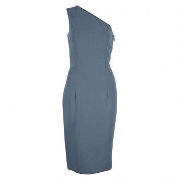 Pre Owned Michael Kors Grey One Shoulder Dress S