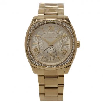 Pre Owned Michael Kors Gold Stainless Steel Diamond Bryn Women's Wristwatch 38MM