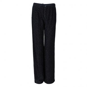 Pre Owned Missoni Black Metallic Zig-Zag Wide Leg Trousers S