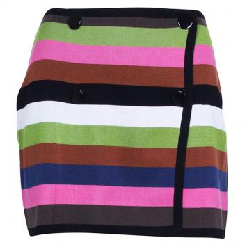 Pre Owned Missoni Multicolor Striped Knit Mini Skirt S