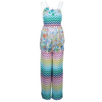 Pre Owned Missoni Mare Multicolor Knit Floral Top and Pants Set S/M