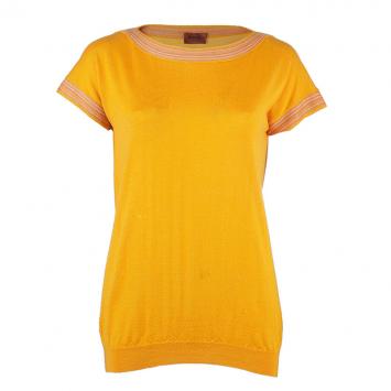 Pre Owned Missoni Yellow Cashmere Silk Sweater M