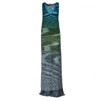 Pre Owned Missoni Gradient Laser Cut Lace Gown L