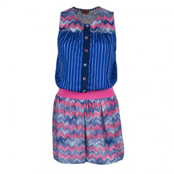 Pre Owned Missoni Mare Blue Multicolor Playsuit M
