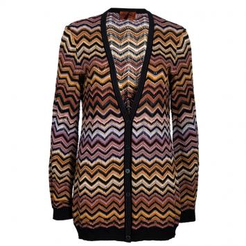 Pre Owned Missoni Multicolor Zig-Zag Cardigan M