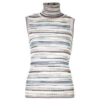 Pre Owned Missoni Multicolor Turtleneck Top M
