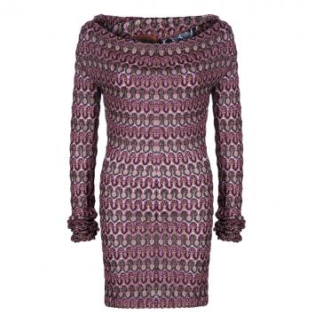 Pre Owned Missoni Multicolor Off-Shoulder Knit Dress M