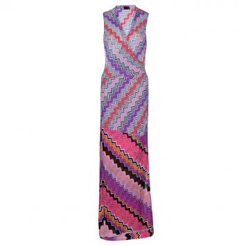Pre Owned Missoni Mare Knit Multiprint Beach Cover Dress L