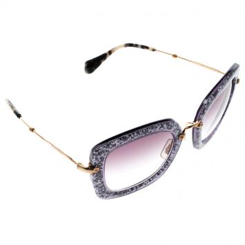 Pre Owned Miu Miu Purple Glitter SMU070 Cat Eye Sunglasses