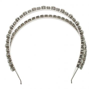 Pre Owned Miu Miu Classic Faux Pearl & Crystal Double Headband