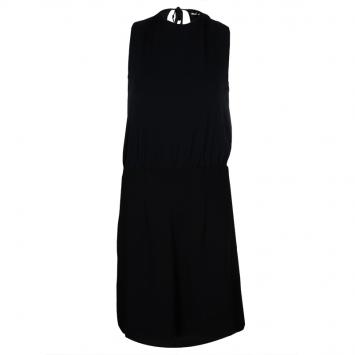 Pre Owned Miu Miu Black Back Tie Detail Sleeveless Dress M