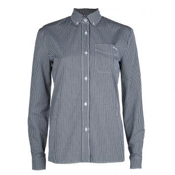 Pre Owned Miu Miu Black Gingham Checked Long Sleeve Buttondown Cotton Shirt S