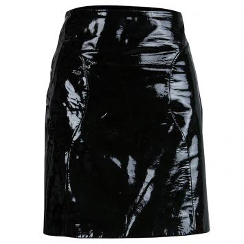 Pre Owned Miu Miu Dark Forest Green Patent Leather Skirt M