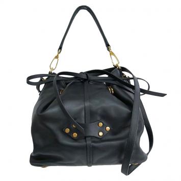 Pre Owned Miu Miu Black Soft Vitello Leather Bucket Shoulder Bag