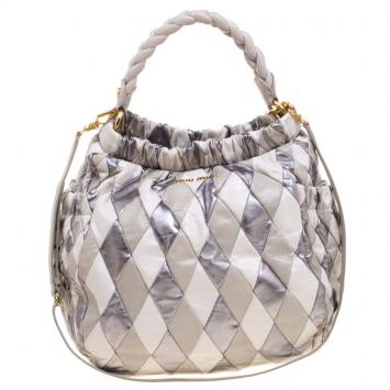 Pre Owned Miu Miu Multicolor Patchwork Leather Hobo