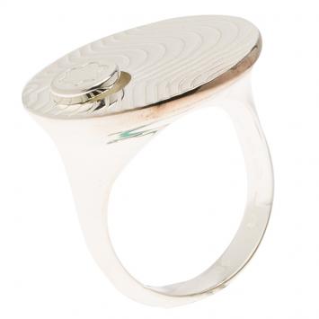 Pre Owned Montblanc Star Collection Exploding Star Silver Ring Size 48