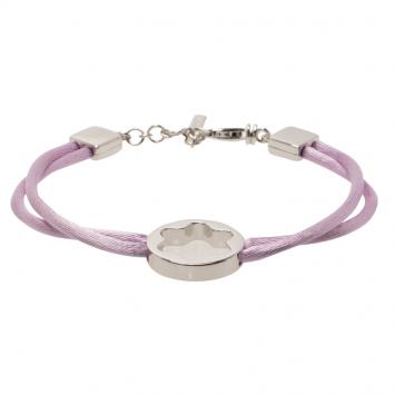 Pre Owned Montblanc Star Collection Lilac Satin Silver Star Bracelet