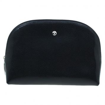 Pre Owned Montblanc Black Leather La Vie de Boheme Cosmetic Pouch 