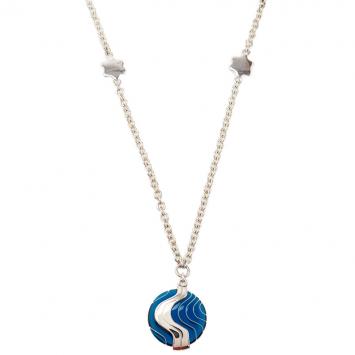 Pre Owned Montblanc Blue Pendant Silver Necklace
