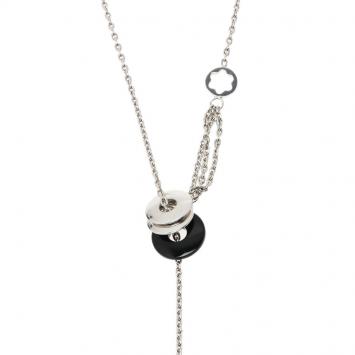 Pre Owned Montblanc Ceramic Silver Lariat Necklace