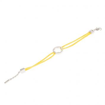 Pre Owned Montblanc Star Collection Yellow Satin Silver Star Bracelet