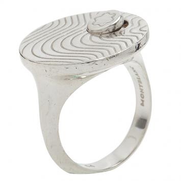 Pre Owned Montblanc Star Collection Exploding Star Silver Ring Size 50