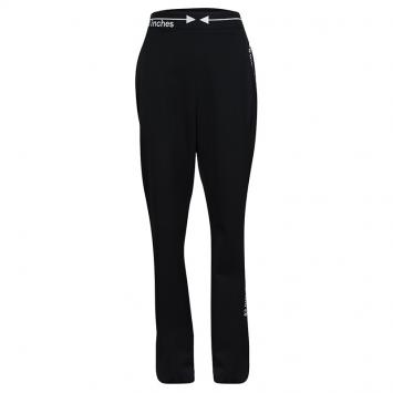 Pre Owned Moschino Couture Black Wool Embroidered Inches and Arrow Detail Pants L