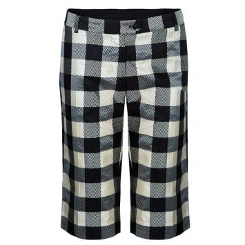 Pre Owned Moschino Monochrome Checked Knee Length Shorts M