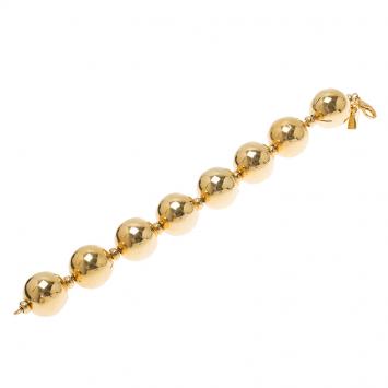 Pre Owned Moschino Bead Gold Tone Bracelet