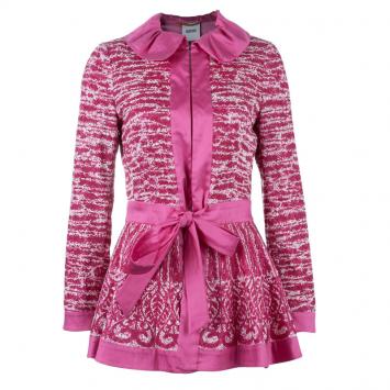 Pre Owned Moschino Ruffle-Collar Lace Jacket M