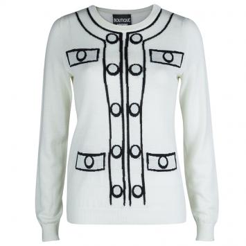 Pre Owned Moschino Boutique Monochrome Sweater S