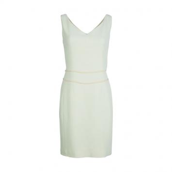 Pre Owned Moschino Pastel Yellow Sleeveless V-Neck Dress M