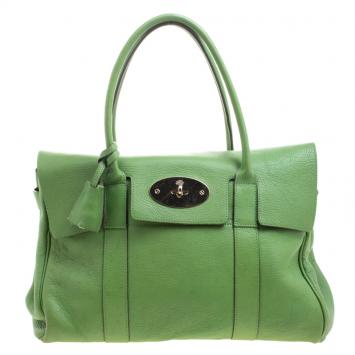 Pre Owned Mulberry Green Leather Bayswater Satchel
