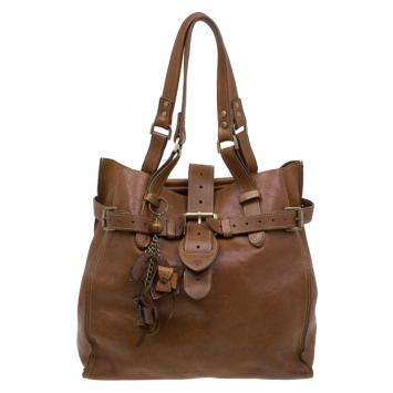 Pre Owned Mulberry Brown Leather Elgin Tote