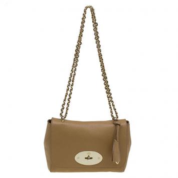 Pre Owned Mulberry Light Brown Leather Lily Crossbody Bag