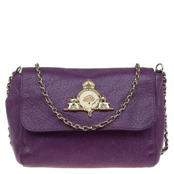 Pre Owned Mulberry Purple Leather Small Margaret Crossbody Bag