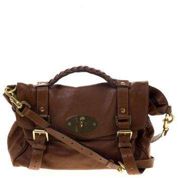 Pre Owned Mulberry Brown Leather Alexa Shoulder Bag
