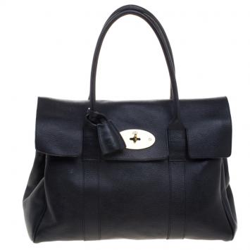 Pre Owned Mulberry Black Leather Bayswater Satchel