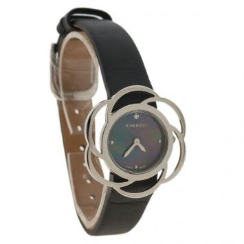 Pre Owned Nina Ricci Black Mother of Pearl Diamond Stainless Steel NR073001 Women's Wristwatch 32MM