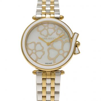 Pre Owned Nina Ricci Mother of Pearl Gold-Plated Stainless Steel Classic Women's Wristwatch 36MM