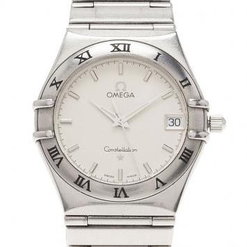 Pre Owned Omega White Stainless Steel Constellation 1552 Women’s Wristwatch 33MM