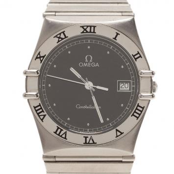 Pre Owned Omega Black Stainless Steel Constellation Women’s Wristwatch 33MM