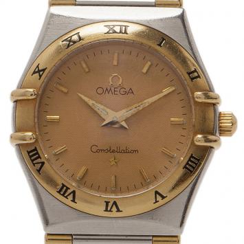 Pre Owned Omega 18K Yellow Gold & Stainless Steel Constellation Women's Wristwatch 25mm