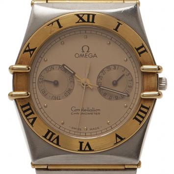 Pre Owned Omega Gold Stainless Steel and 18K Yellow Gold Constellation Women's Wristwatch 32MM
