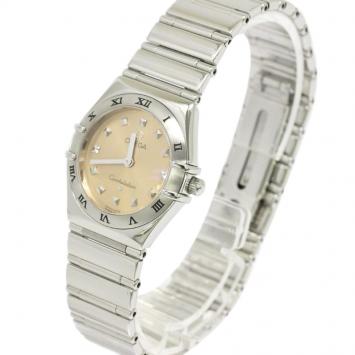 Pre Owned Omega Pink Stainless Steel Constellation Women's Wristwatch 25MM