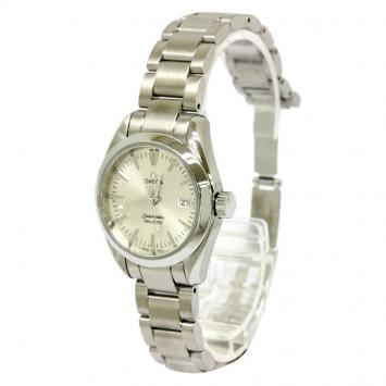 Pre Owned Omega Silver Stainless Steel Seamaster Aqua Terra Women's Wristwatch 29MM