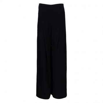 Pre Owned Oscar de la Renta Black High Waisted Wide Leg Trousers S