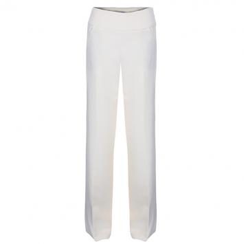 Pre Owned Oscar de la Renta Cream Wide Leg Trousers S