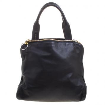 Pre Owned Paule Ka Black Leather Tote