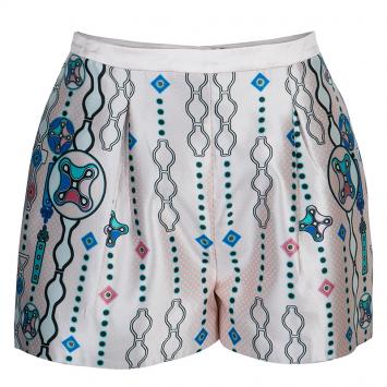 Pre Owned Peter Pilotto Digital Print Silk Shorts S